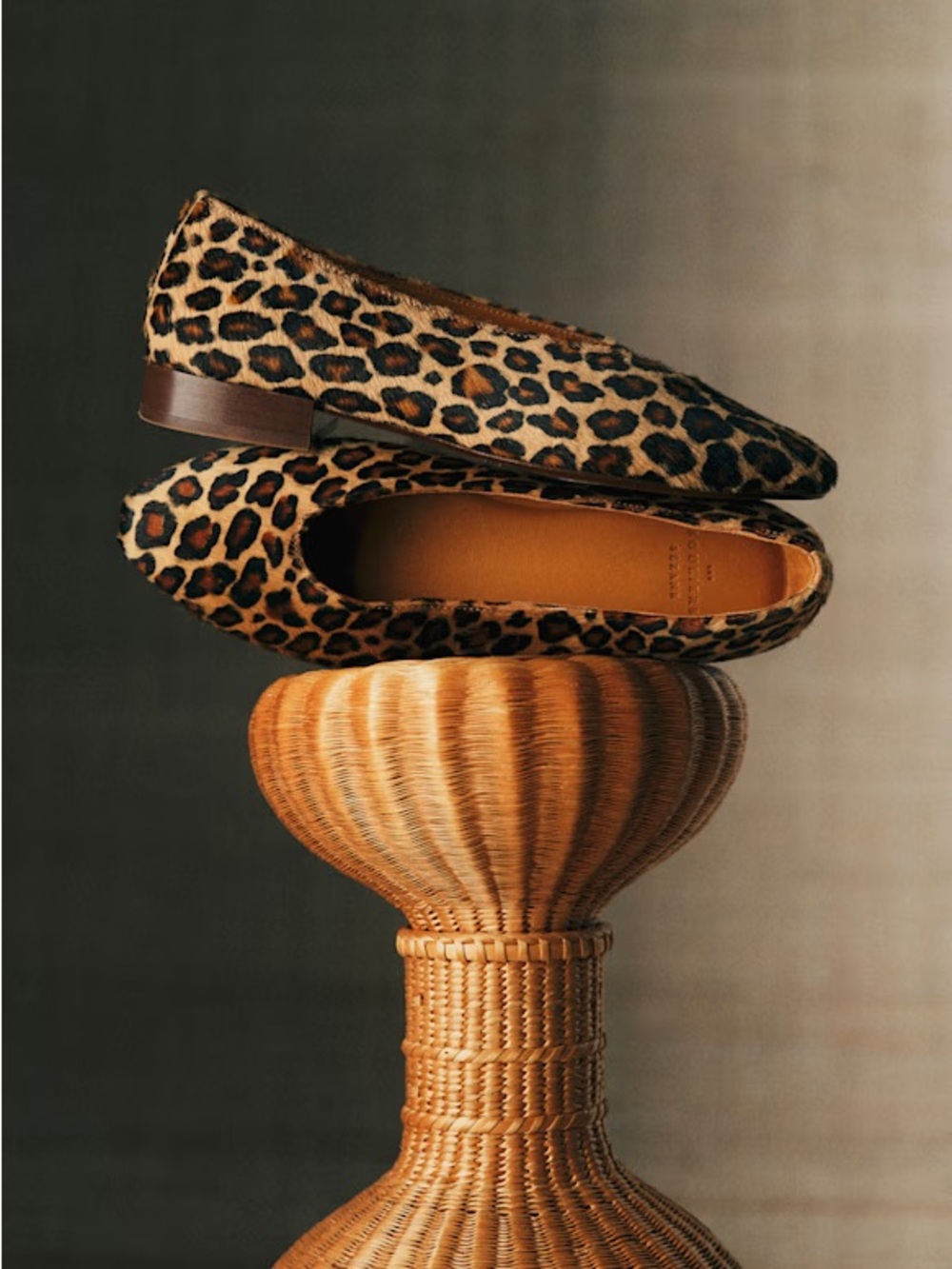 SÉZANE MATILDA LOW BALLET FLATS Leopard Print Brown/Black - Picture 4 of 14